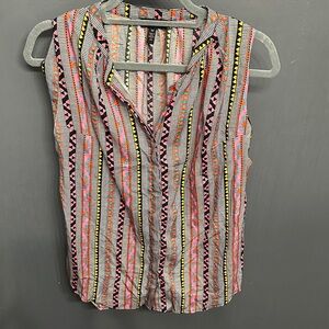 Jessica Simpson Multicolor Patterned Sleeveless Blouse
